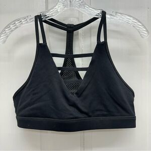 Zyia Active black grid athletic strappy sports bra women's‎ xxl.  mesh back
